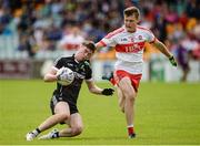 5 August 2017; Luke Towey of Sligo  in action against Dara Rafferty of Derry  during the Electric Ireland All-Ireland GAA Football Minor Championship Quarter-Final match between Derry and Sligo at Mac Cumhaill Park in Ballybofey, Donegal. Photo by Oliver McVeigh/Sportsfile
