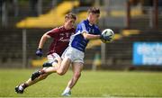 5 August 2017; Philip Rogers of Cavan in action against Jack Glynn of Galway during the Electric Ireland All-Ireland GAA Football Minor Championship Quarter-Final match between Cavan and Galway at Páirc Seán Mac Diarmada in Carrick-on-Shannon, Leitrim. Photo by Barry Cregg/Sportsfile