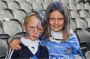 5 August 2017; Dublin supporters Joe O'Donovan, 7 years, and his sister Kate, 9, from Stillorgan, before the GAA Football All-Ireland Senior Championship Quarter-Final match between Dublin and Monaghan at Croke Park in Dublin. Photo by Ray McManus/Sportsfile