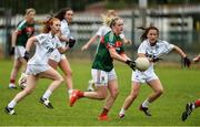 5 August 2017; Fiona Doherty of Mayo in action against Michelle Curley, left, and Trina Duggan of Kildare during the TG4 All Ireland Senior Championship - Qualifier 4 match between Mayo and Kildare at Duggan Park in Ballinasloe, Co. Galway. Photo by Diarmuid Greene/Sportsfile