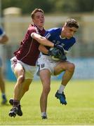 5 August 2017; Philip Rogers of Cavan in action against Jack Glynn of Galway during the Electric Ireland All-Ireland GAA Football Minor Championship Quarter-Final match between Cavan and Galway at Páirc Seán Mac Diarmada in Carrick-on-Shannon, Leitrim. Photo by Barry Cregg/Sportsfile