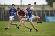 5 August 2017; Ruairi Curran of Cavan in action against Liam Costello of Galway during the Electric Ireland All-Ireland GAA Football Minor Championship Quarter-Final match between Cavan and Galway at Páirc Seán Mac Diarmada in Carrick-on-Shannon, Leitrim. Photo by Barry Cregg/Sportsfile