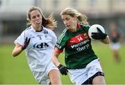 5 August 2017; Cora Staunton of Mayo in action against Sarah Tierney of Kildare during the TG4 All Ireland Senior Championship - Qualifier 4 match between Mayo and Kildare at Duggan Park in Ballinasloe, Co. Galway. Photo by Diarmuid Greene/Sportsfile