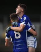 5 August 2017; Ronan Patterson, left, and Danny Cusack of Cavan celebrate victory after the Electric Ireland All-Ireland GAA Football Minor Championship Quarter-Final match between Cavan and Galway at Páirc Seán Mac Diarmada in Carrick-on-Shannon, Leitrim. Photo by Barry Cregg/Sportsfile