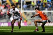 5 August 2017; Conall McCann of Tyrone in action against Niall Grimley of Armagh during the GAA Football All-Ireland Senior Championship Quarter-Final match between Tyrone and Armagh at Croke Park in Dublin. Photo by Ramsey Cardy/Sportsfile
