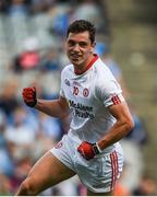 5 August 2017; David Mulgrew of Tyrone celebrates after scoring his side's second goal during the GAA Football All-Ireland Senior Championship Quarter-Final match between Tyrone and Armagh at Croke Park in Dublin. Photo by Daire Brennan/Sportsfile