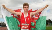 5 August 2017; Tom Hewson of Wales, winner of the Under 18 Boy's Javelin event, during the Celtic Games Track and Field at Morton Stadium in Santry, Dublin. Photo by Tomás Greally/Sportsfile