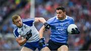 5 August 2017; Paddy Andrews of Dublin in action against Colin Walshe of Monaghan during the GAA Football All-Ireland Senior Championship Quarter-Final match between Dublin and Monaghan at Croke Park in Dublin. Photo by Daire Brennan/Sportsfile