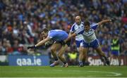 5 August 2017; Dean Rock of Dublin in action against Drew Wylie of Monaghan during the GAA Football All-Ireland Senior Championship Quarter-Final match between Dublin and Monaghan at Croke Park in Dublin. Photo by Daire Brennan/Sportsfile