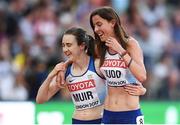 5 August 2017; Laura Muir, left, and Jessica Judd of Great Britain following the semi-final of the Women's 1500m event during day two of the 16th IAAF World Athletics Championships at the London Stadium in London, England. Photo by Stephen McCarthy/Sportsfile