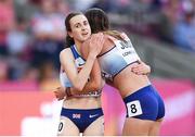 5 August 2017; Laura Muir, left, and Jessica Judd of Great Britain following the semi-final of the Women's 1500m event during day two of the 16th IAAF World Athletics Championships at the London Stadium in London, England. Photo by Stephen McCarthy/Sportsfile