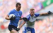 5 August 2017; Dean Rock of Dublin is tackled by Kieran Hughes of Monaghan during the GAA Football All-Ireland Senior Championship Quarter-Final match between Dublin and Monaghan at Croke Park in Dublin. Photo by Ramsey Cardy/Sportsfile