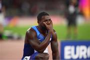 5 August 2017; Justin Gatlin of USA after winning the final of the Men's 100m event during day two of the 16th IAAF World Athletics Championships at the London Stadium in London, England. Photo by Stephen McCarthy/Sportsfile