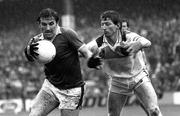 19 September 1982; Kerry's John Egan in action against Offaly's Pat Fitzgerald. Kerry v Offaly, All-Ireland Footbal Final, Croke Park, Dublin. Picture credit; Connolly Collection/SPORTSFILE