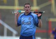 30 July 2002; A dejected Conal Keaney, Dublin after defeat to Wexford. Leinster U-21 Hurling Final, Dublin v Wexford, O'Moore Park, Portlaoise, Co. Laois. Picture credit; Brendan Moran / SPORTSFILE *EDI*