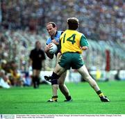 20 September 1992; Tommy Carr, Dublin, is tackled by Tony Boyle, Donegal. All Ireland Football Championship Final, Dublin v Donegal, Croke Park, Dublin. Picture credit; Ray McManus / SPORTSFILE