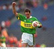 4 August 2002; John Sheehan, Kerry, celebrates victory over Galway after the game. Kerry v Galway, All Ireland Football Quarter - Final, Croke Park, Dublin. Picture credit; Matt Browne / SPORTSFILE