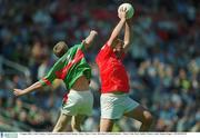 5 August 2002; Colin Corkery, Cork in action against David Heaney, Mayo, Mayo v Cork, All Ireland Football Quarter - Final, Croke Park, Dublin. Picture credit; Damien Eagers / SPORTSFILE
