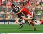 4 August 2002; Dara McGarty, Sligo, in action against Aidan O'Rourke. Armagh v Sligo, All Ireland Football Quarter - Final, Croke Park, Dublin. Picture credit; Damien Eagers / SPORTSFILE