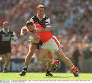 4 August 2002; Diarmuid Marsden, Armagh, in action against Nigel Clancy, Sligo. Armagh v Sligo, All Ireland Football Quarter - Final, Croke Park, Dublin. Picture credit; Ray McManus / SPORTSFILE