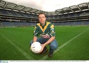 7 August 2002; Irish captain Seamus Moynihan pictured in Croke Park when details of the International Rules Series 2002 were announced. Dublin. Picture credit; Ray McManus / SPORTSFILE