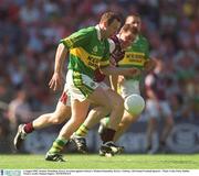 4 August 2002; Seamus Moynihan, Kerry, in action against Galway's Michael Donnellan. Kerry v Galway, All Ireland Football Quarter - Final, Croke Park, Dublin. Picture credit; Damien Eagers / SPORTSFILE