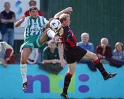 11 August 2002; Paul Keegan, Bohemians, in action against Bray Wanderers's Keith Long. Bray Wanderers v Bohemians, eircom League Premier Division,  Carlisle Grounds, Bray, Co.Wicklow. Soccer. Picture credit; David Maher / SPORTSFILE *EDI*