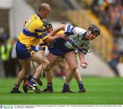 11 August 2002; Fergal Hartley, Waterford, in action against Clare's Ollie Baker. Clare v Waterford, All Ireland Hurling Semi - Final, Croke Park, Dublin. Picture credit; Ray McManus / SPORTSFILE
