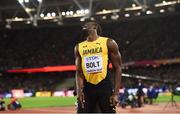 5 August 2017; Usain Bolt of Jamaica following the final of the Men's 100m event during day two of the 16th IAAF World Athletics Championships at the London Stadium in London, England. Photo by Stephen McCarthy/Sportsfile