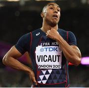 5 August 2017; Jimmt Vicaut of France following the final of the Men's 100m event during day two of the 16th IAAF World Athletics Championships at the London Stadium in London, England. Photo by Stephen McCarthy/Sportsfile