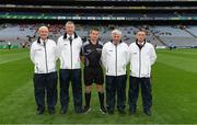 6 July 2017; Referee John Keane and his umpires before the All-Ireland U17 Hurling Championship Final match between Dublin and Cork at Croke Park in Dublin. Photo by Ray McManus/Sportsfile