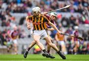 6 August 2017; Jim Ryan of Kilkenny is tackled by Mark Gill of Galway during the Electric Ireland GAA Hurling All-Ireland Minor Championship Semi-Final match between Kilkenny and Galway at Croke Park in Dublin. Photo by Ramsey Cardy/Sportsfile