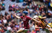6 August 2017; Donal Mannion of Galway is fouled by Michael Carey of Kilkenny resulting in a penalty during the Electric Ireland GAA Hurling All-Ireland Minor Championship Semi-Final match between Kilkenny and Galway at Croke Park in Dublin. Photo by Ramsey Cardy/Sportsfile