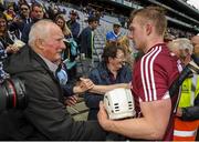 6 August 2017; Joe Canning of Galway is congratulated by his parents, Sean and Josephine, following the GAA Hurling All-Ireland Senior Championship Semi-Final match between Galway and Tipperary at Croke Park in Dublin. Photo by Sam Barnes/Sportsfile