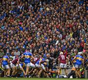 6 August 2017; Supporters of both teams, amongst the 68, 184 who attended the game, watch from the Hogan Stand during the GAA Hurling All-Ireland Senior Championship Semi-Final match between Galway and Tipperary at Croke Park in Dublin. Photo by Ray McManus/Sportsfile