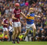 6 August 2017; Jonathan Glynn of Galway in action against Donagh Maher of Tipperary during the GAA Hurling All-Ireland Senior Championship Semi-Final match between Galway and Tipperary at Croke Park in Dublin. Photo by Ray McManus/Sportsfile