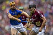 6 August 2017; Aidan Harte of Galway in action against Seamus Callanan of Tipperary during the GAA Hurling All-Ireland Senior Championship Semi-Final match between Galway and Tipperary at Croke Park in Dublin. Photo by Sam Barnes/Sportsfile