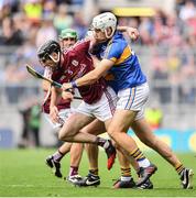 6 August 2017; Padraig Mannion of Galway is tackled by Niall O'Meara of Tipperary during the GAA Hurling All-Ireland Senior Championship Semi-Final match between Galway and Tipperary at Croke Park in Dublin. Photo by Ramsey Cardy/Sportsfile