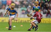 6 August 2017; Harry Codd, of Rathnure NS, Co Wexford, representing Tipperary, who is a relation of former Wexford greats; son of Paul, grandson of Mike, and great grandson of Martin, who won the Liam MacCarthy cup in 1955 and 1956, playing in the INTO Cumann na mBunscol GAA Respect Exhibition Go Games at half-time in the GAA Hurling All-Ireland Senior Championship Semi-Final match between Galway and Tipperary at Croke Park in Dublin. Photo by Piaras Ó Mídheach/Sportsfile