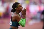 6 August 2017; Rosangela Santos of Brazil reacts after she finished second in the Women's 100 Metres Semi Final during day three of the 16th IAAF World Athletics Championships at the London Stadium in London, England. Photo by Stephen McCarthy/Sportsfile