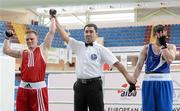 18 April 2012; A disappointed David Oliver Joyce, Ireland, after losing to Evaldas Petrauskas, Lithuania, at the end of their Lightweight 60kg bout. AIBA European Olympic Boxing Qualifying Championships, Hayri Gür Arena, Trabzon, Turkey. Picture credit: David Maher / SPORTSFILE