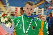 21 April 2012; Paddy Barnes, Ireland, after he received his bronze medal in the Lightfly 46-49kg division. AIBA European Olympic Boxing Qualifying Championships, Hayri Gür Arena, Trabzon, Turkey. Picture credit: David Maher / SPORTSFILE
