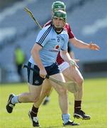 21 April 2012; Conor McCormack, Dublin, in action against David Burke, Galway. Allianz Hurling League Division 1A Relegation Play-off, Galway v Dublin, O'Moore Park, Portlaoise, Co. Laois. Picture credit: Matt Browne / SPORTSFILE