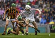 6 August 2017; Darach Fahy of Galway holds off a challenge from Sean Ryan of Kilkenny during the Electric Ireland GAA Hurling All-Ireland Minor Championship Semi-Final match between Kilkenny and Galway at Croke Park in Dublin. Photo by Ray McManus/Sportsfile
