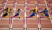 6 August 2017; Athletes, from left, Hansle Parchment of Jamaica, Andrew Pozzi of Great Britain, Shane Brathwaite of Barbados and Decon Allen of the USA compete in their Men's 110m hurdles semi-final during day three of the 16th IAAF World Athletics Championships at the London Stadium in London, England. Photo by Stephen McCarthy/Sportsfile