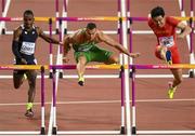 6 August 2017; Eddie Lovett of the Virgin Islands, Balázs Baji of Hungary and Wenjun Xie of China competes in the semi-finals of the Men's 110m Hurdles event during day three of the 16th IAAF World Athletics Championships at the London Stadium in London, England. Photo by Stephen McCarthy/Sportsfile