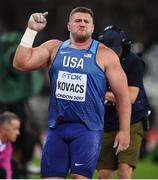 6 August 2017; Joe Kovacs of the USA appeals a decision during following his final throw of the Men's Shot Put event during day three of the 16th IAAF World Athletics Championships at the London Stadium in London, England. Photo by Stephen McCarthy/Sportsfile