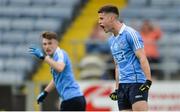 7 August 2017; Ross McGarry of Dublin celebrates scoring his side's first goal during the Electric Ireland All-Ireland GAA Football Minor Championship Quarter-Final match between Dublin and Clare at O'Moore Park, Portlaoise, in Co. Laois. Photo by Piaras Ó Mídheach/Sportsfile