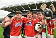 6 July 2017; Cork players celebrate following the All Ireland U17 Hurling Championship Final match between Dublin and Cork at Croke Park in Dublin. Photo by Ramsey Cardy/Sportsfile