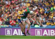 7 August 2017; Diarmuid O'Connor of Mayo in action against Niall Kilroy of Roscommon during the GAA Football All-Ireland Senior Championship Quarter-Final Replay match between Mayo v Roscommon at Croke Park, in Dublin. Photo by Daire Brennan/Sportsfile